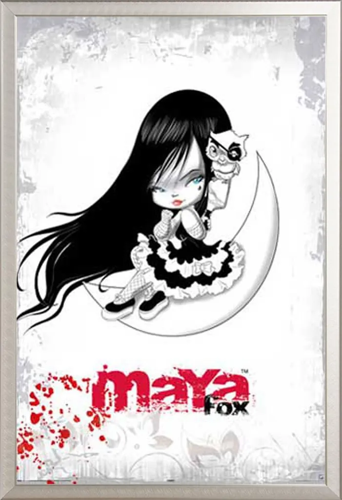 Fox Maya Poster Luna + Cornice Shinsuke Argento 61x91.5 Alluminio