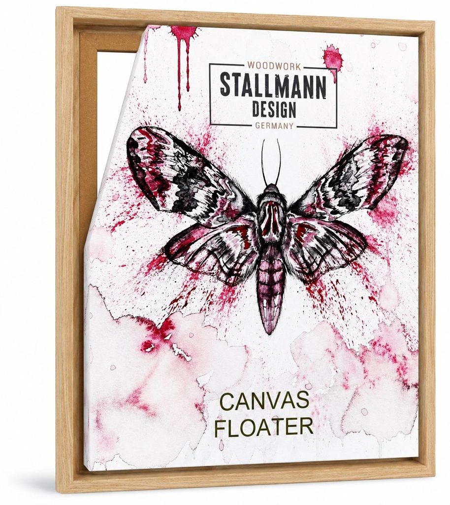 Stallmann Design Schattenfugenrahmen 60x84 cm | Farbe: Pinie | Leer-Rahmen für Leinwände auf Keilrahmen | mit Montagezubehör | ohne Glas und Rü...