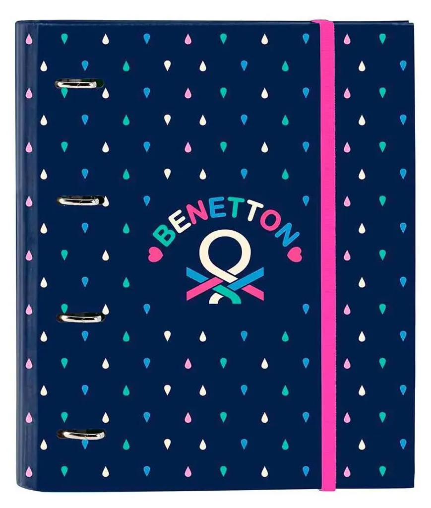 Classeur Benetton Drop Bunt multicolore 27x32 cm avec couverture résistante