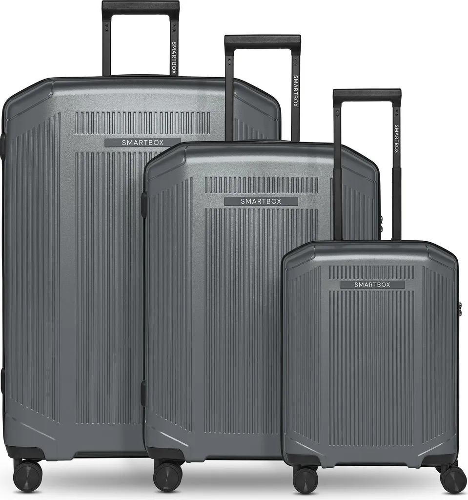 SMARTBOX Edition 02 Set 3 Valises Trolley Gunmetal Metallic Gris 55cm