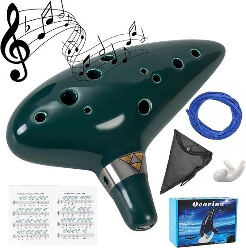Ocarina 12 Töne Alto C mit Songbuch und Displayständer - Produktbild 