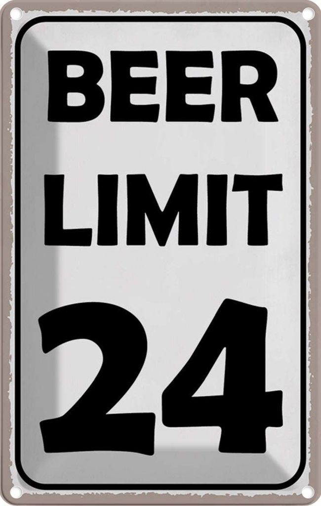 vianmo Blechschild 30x20 cm BEER Limit 24 Bier Alkohol