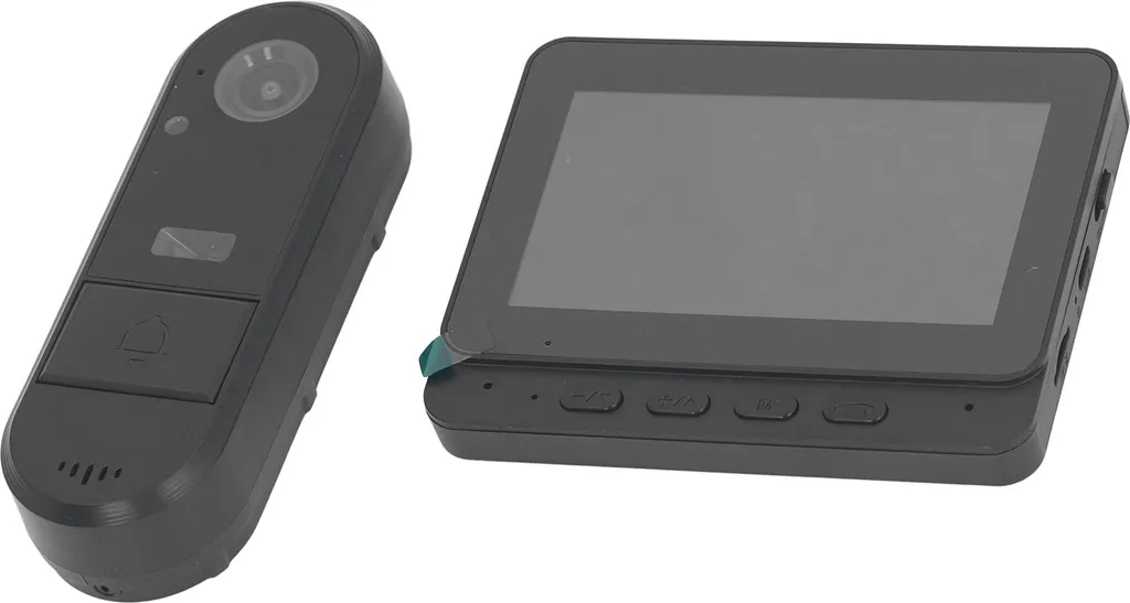 Campanello video, WiFi, interfono a 2 vie, 8 MP, 1080P, luce di riempimento con visione notturna a LED, angolo di visione di 170°, ricaricabile, con schermo da 4,3 pollici, sistema visivo