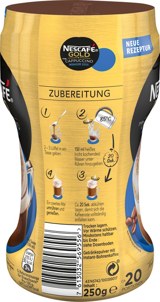 Nescafé Gold  Typ Cappuccino weniger süß | 250g Dose Produktbild 3