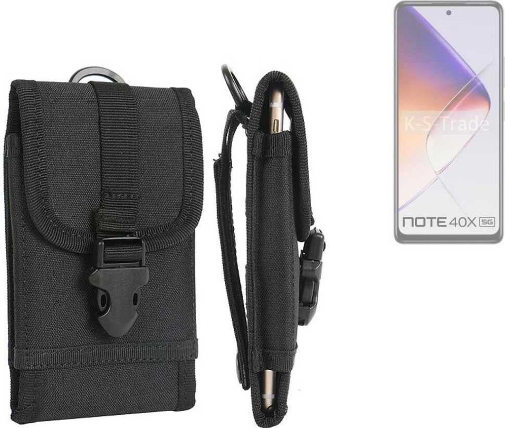 K-S-Trade Holster Handy Hülle kompatibel mit Infinix Note 40X 5G Holster Handytasche Gürtel Tasche Schutz Hülle Robust Outdoor schwarz