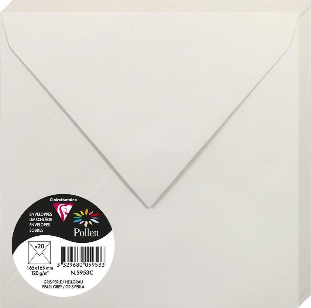 Clairefontaine Umschläge 165x165 hellgrau