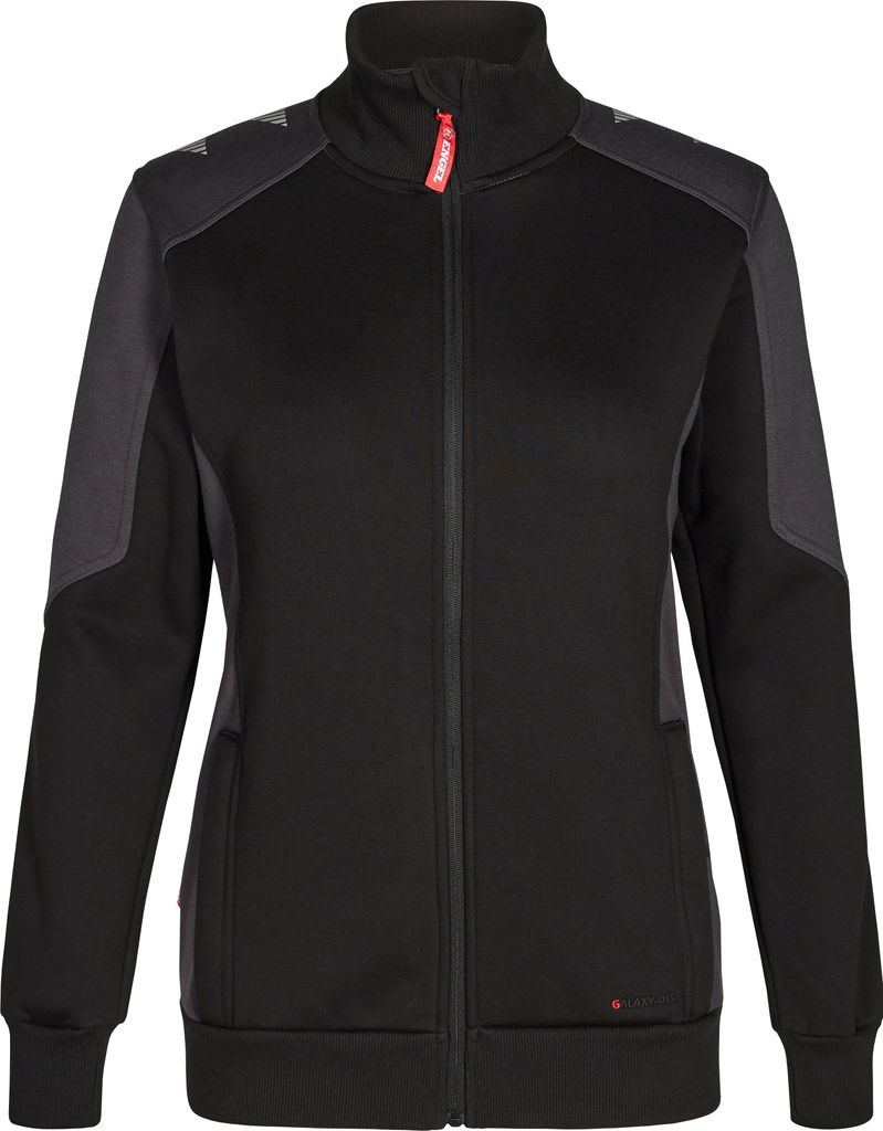 F. Engel Galaxy Damen Sweatcardigan, Schwarz/Anthrazit Grau, Gr. L