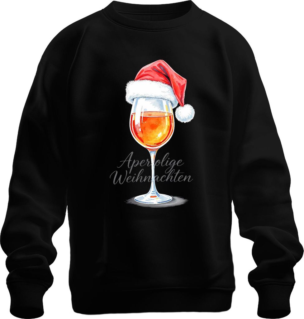 Aperolige Weihnachten Aperol Spritz Cocktail Geschenk Party Bar Uni Sweatshirt Pullover, Schwarz, S