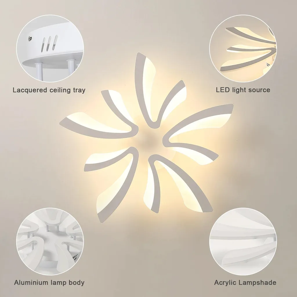 Plafonnier LED 48W Blanc à Intensité Réglable avec Télécommande 45cm