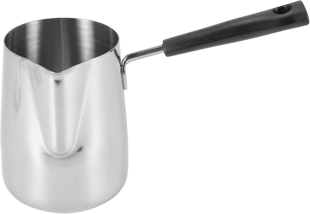 Butter- und Kaffeewärmer aus Edelstahl, türkische Kaffeemaschine, Mini-Butterschmelzer und Milchkännchen mit Ausgießer (600 ml)