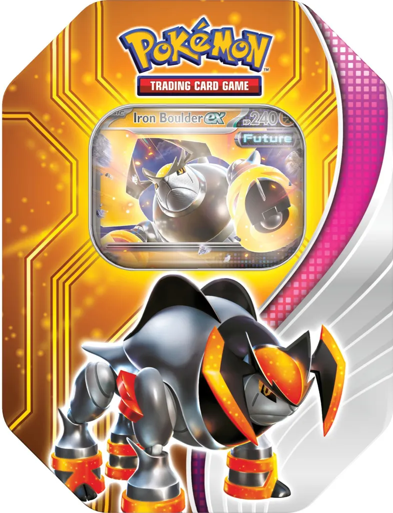 Tin Pokémon Paradox Destinies 2024 - Iron Boulder ex + 5 Boosters