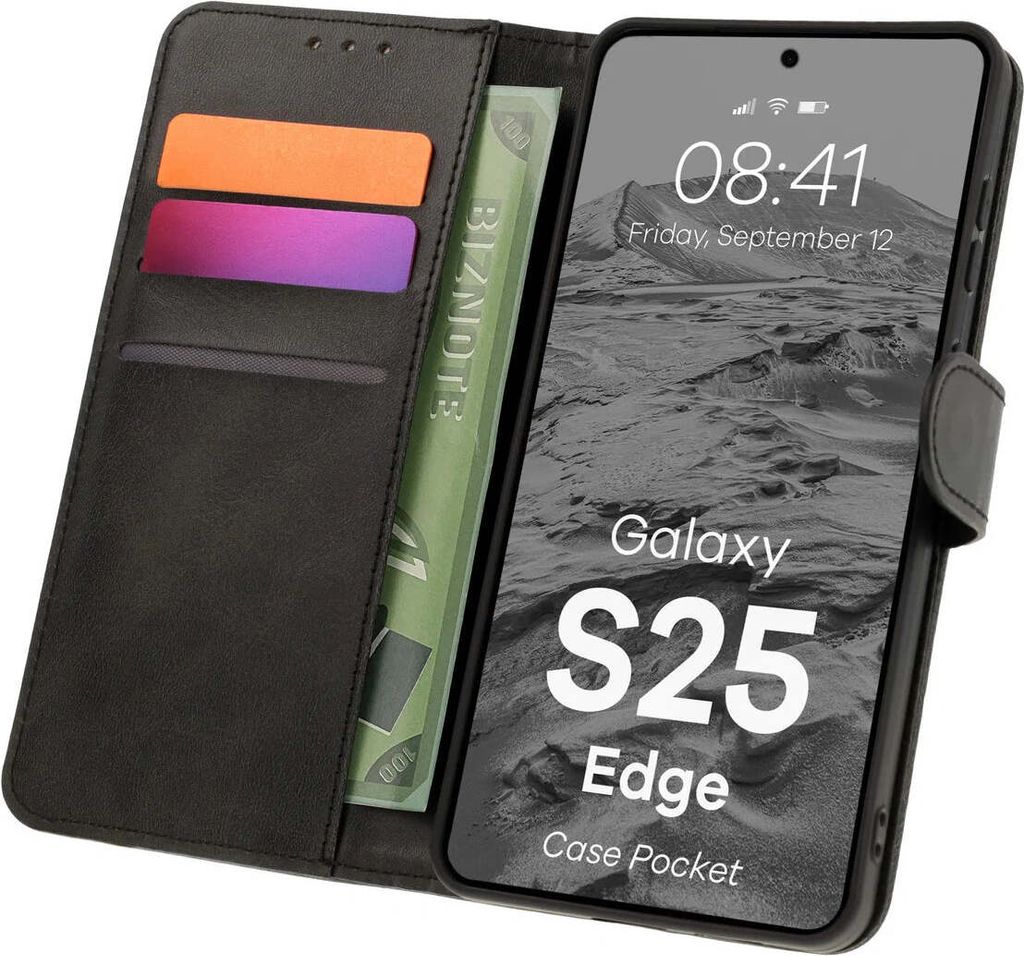 BIZON Tasche für Samsung Galaxy S25 Edge schwarz