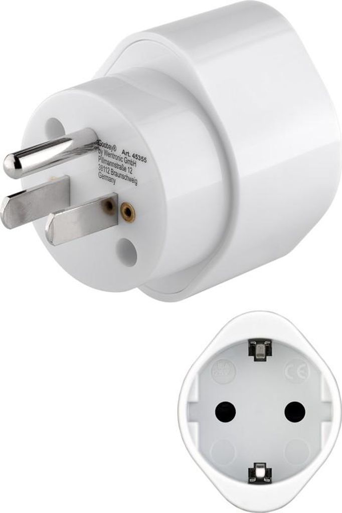 Reiseadapter Europa auf USA/Japan, weiß Produktbild 