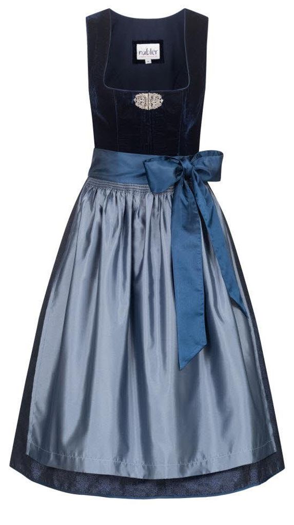 Dirndl midi Marlies Samt Dirndl in Dunkelblau von Nübler Produktbild 