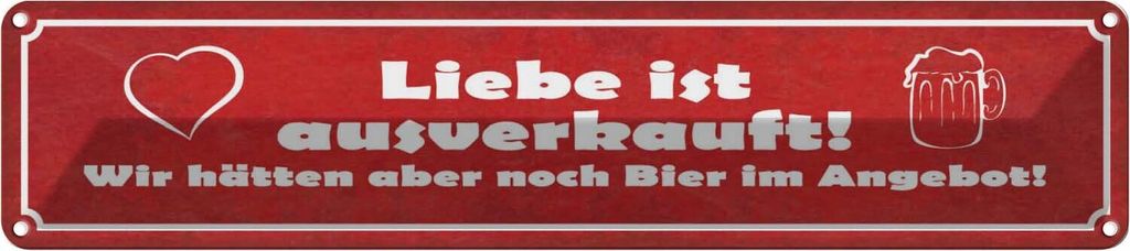 vianmo Blechschild 10x46 cm Liebe t Bier Angebot Dekoration