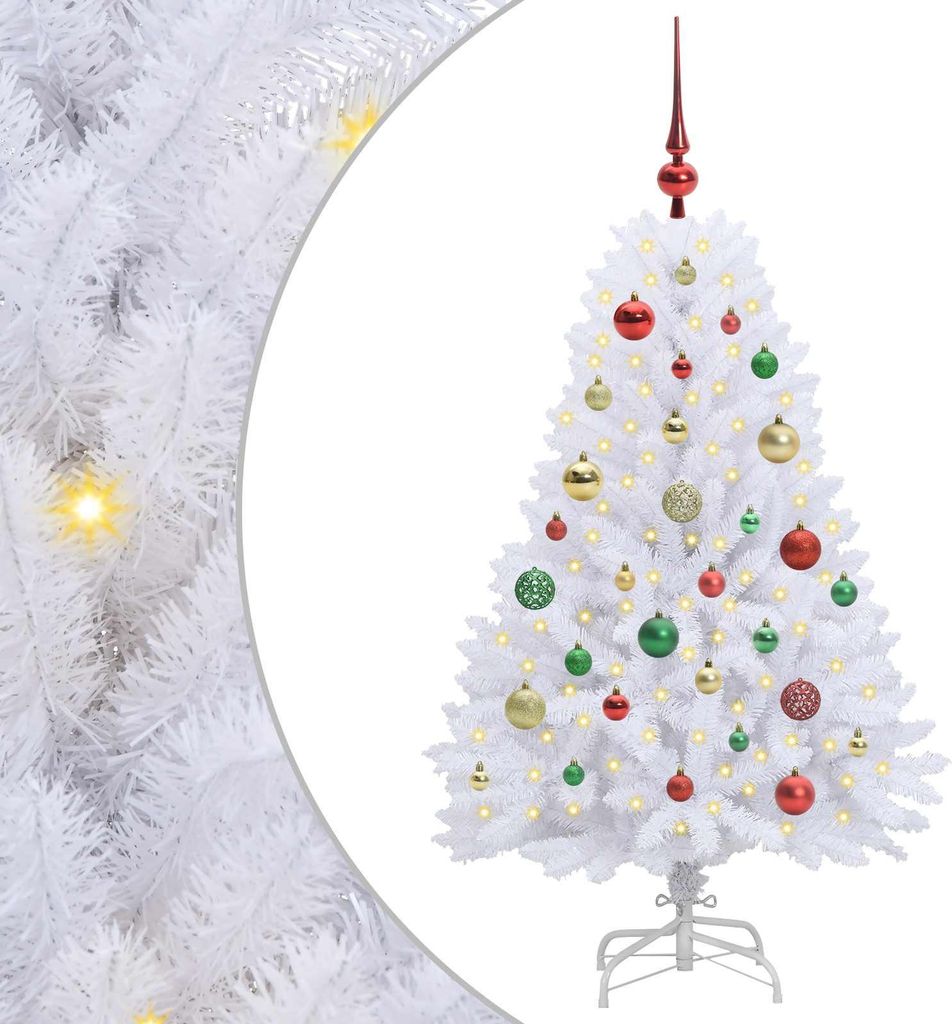 Künstlicher klappbarer Weihnachtsbaum Weiß 120 cm PVC und Stahl