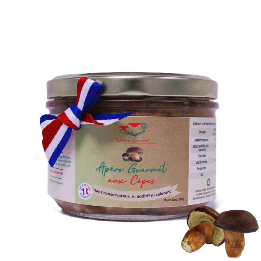 Apéro Gourmet Streichaufstrich mit Steinpilzen 180 g – Gourmet-Aperitifaufstrich – Französische Spezialität – Relais Gourmet