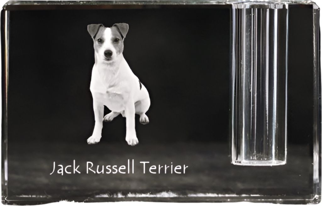 Jack Russell Terrier - Stifthalter, Kristallorganizer mit Hundefoto, einzigartige Schreibtischdekoration der Marke Art-Dog
