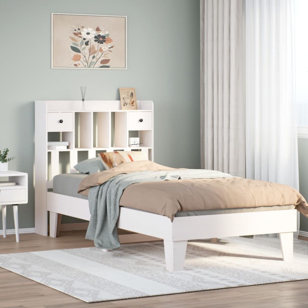 Maison Exclusive - Massivholzbett ohne Matratze Weiß 90x190 cm Kiefernholz