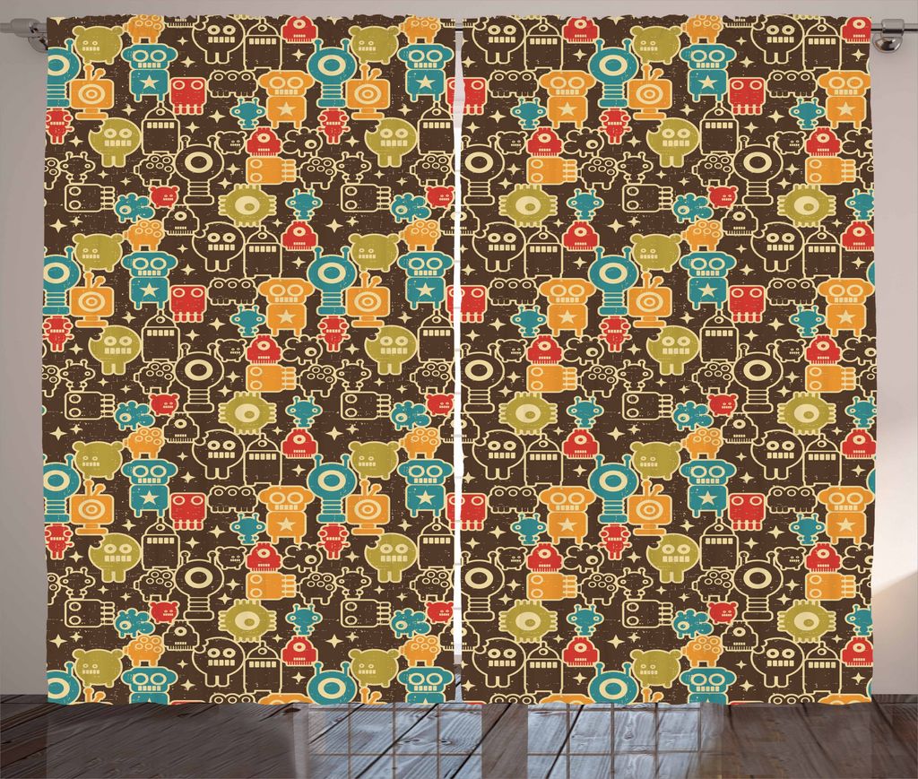 ABAKUHAUS Ausländer Rustikaler Vorhang, Roboter-Monster im Weltraum, Wohnzimmer Universalband Gardinen mit Schlaufen und Haken, 280 x 175 cm, Mehr...