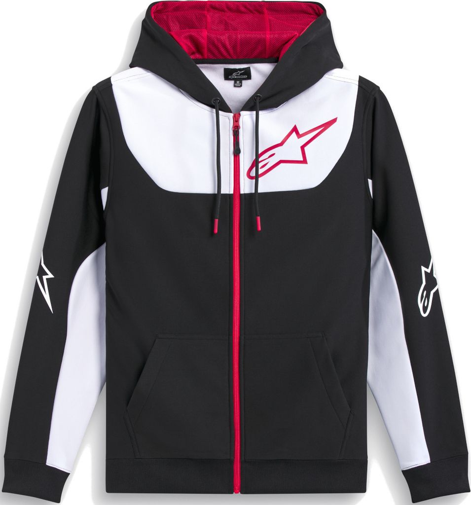 Alpinestars Sessions V3 Zip Hoodie, schwarz/weiß/rot, S