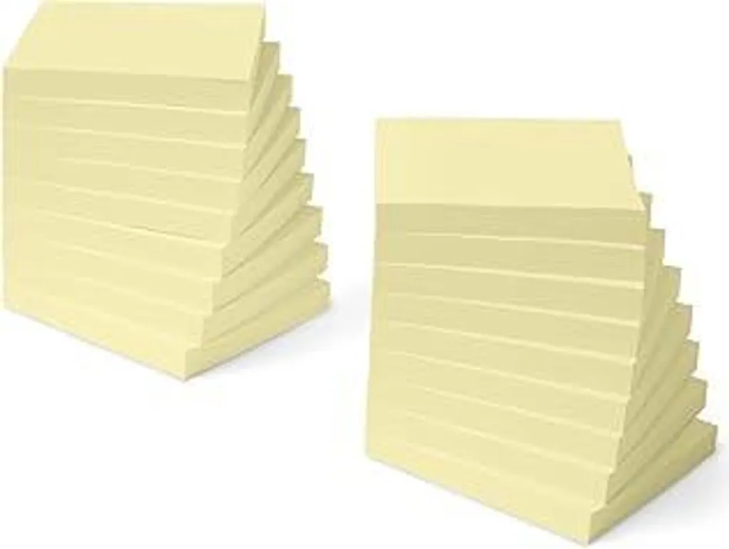 Foglietti adesivi quadrati, blocchi autoadesivi, confezione da 18, 7,6 x 7,6 cm, gialli