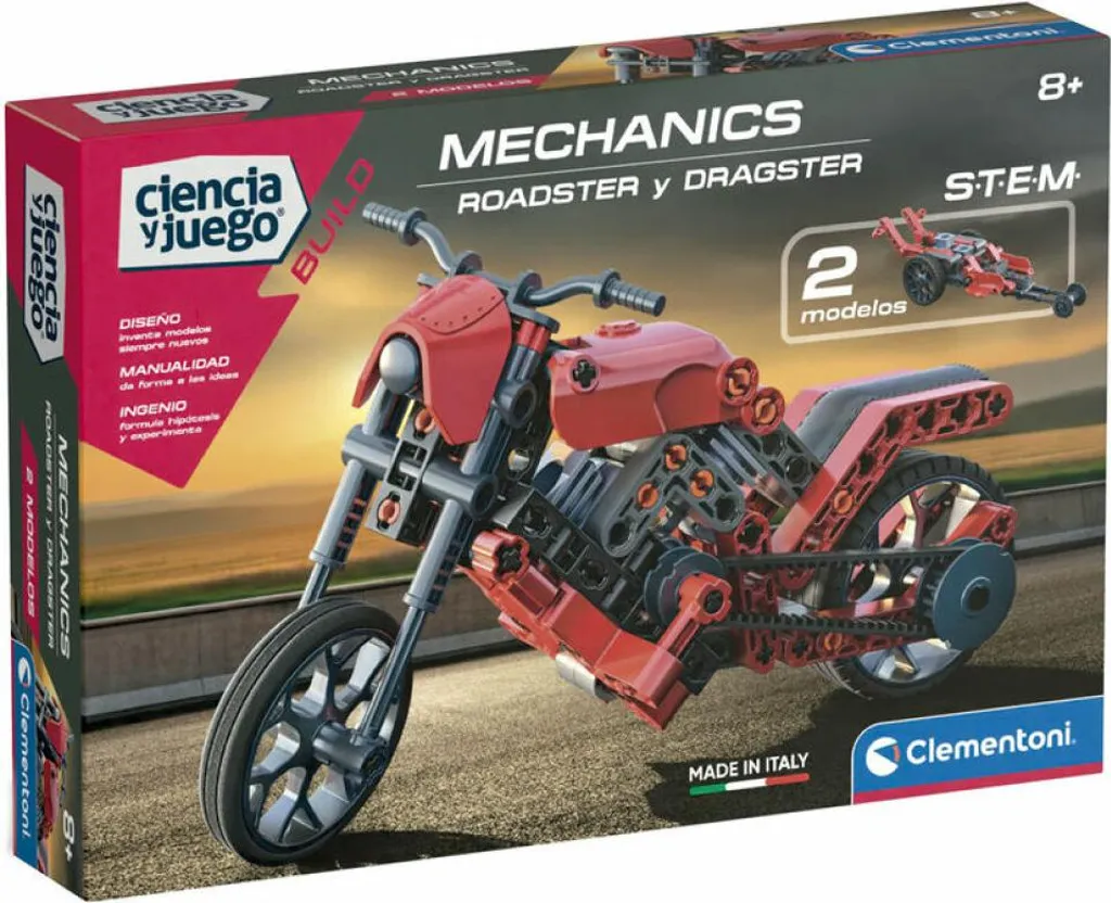 Clementoni 55490 Mécanicien Roadster et Dragster Jeu de Construction
