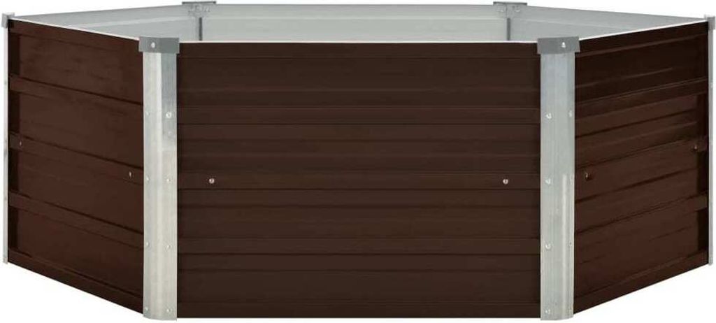 vidaXL Zvýšený záhon hnědý 129 x 129 x 45 cm Pozinkovaná Obrázek produktu 