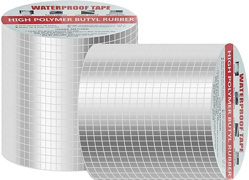 5m x 10cm Wasserdichtes Klebeband – Selbstklebendes Dichtungsband für Dachlecks, Oberflächenrisse, Fensterbankspalte, Rohrbrüche