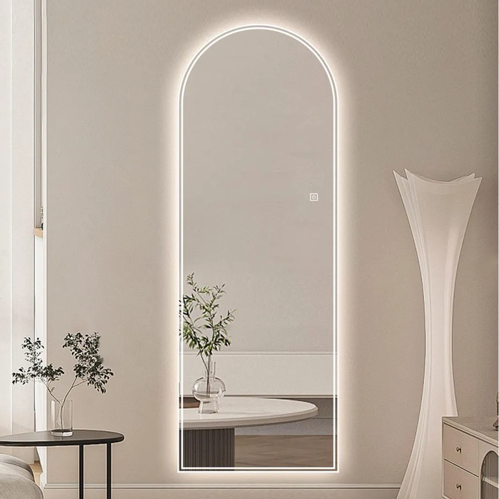 Miroir LED 165x50 cm anti-déformation, verre 5mm éclairage modulable