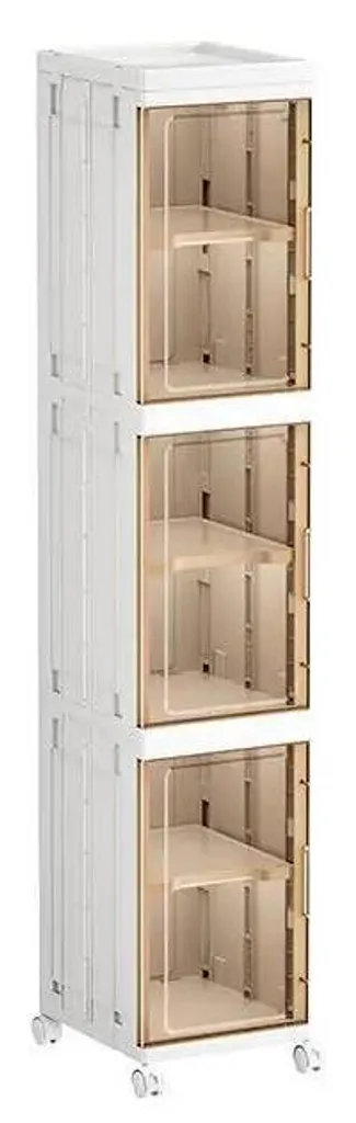 Armoire de rangement pliable blanche, meuble gain de place modulable