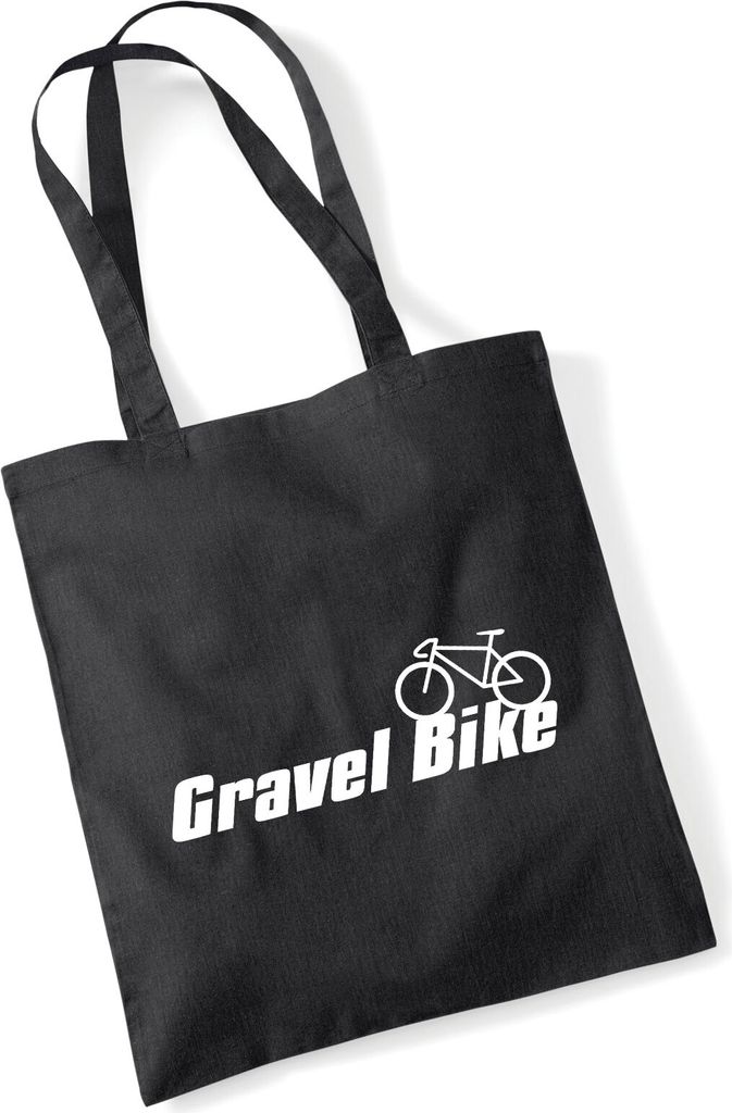 Huuraa Jutebeutel Gravel Bike Fahrrad Geschenk 10 Liter Black Baumwolle Gravel Bike Präsent