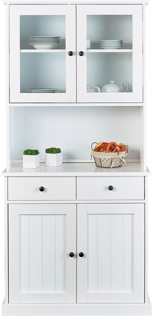 Inter Link Buffet WESTERLAND 55.1 Weiß Massivholz Produktbild 