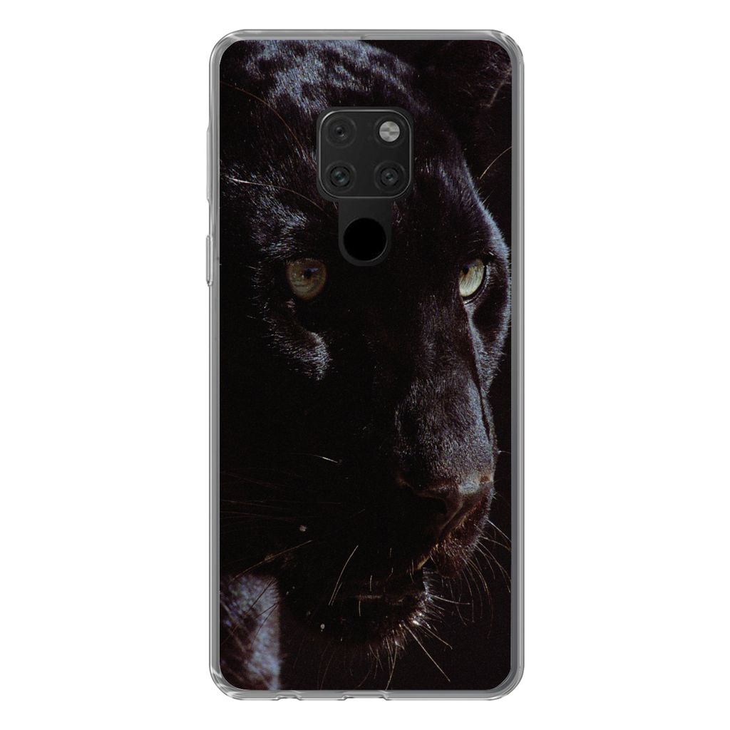 MuchoWow Handyhülle Schutzhülle Hülle für Huawei P40 Lite Panther - Tier - Schwarz Silikon Softcase Handy Hülle - Handy