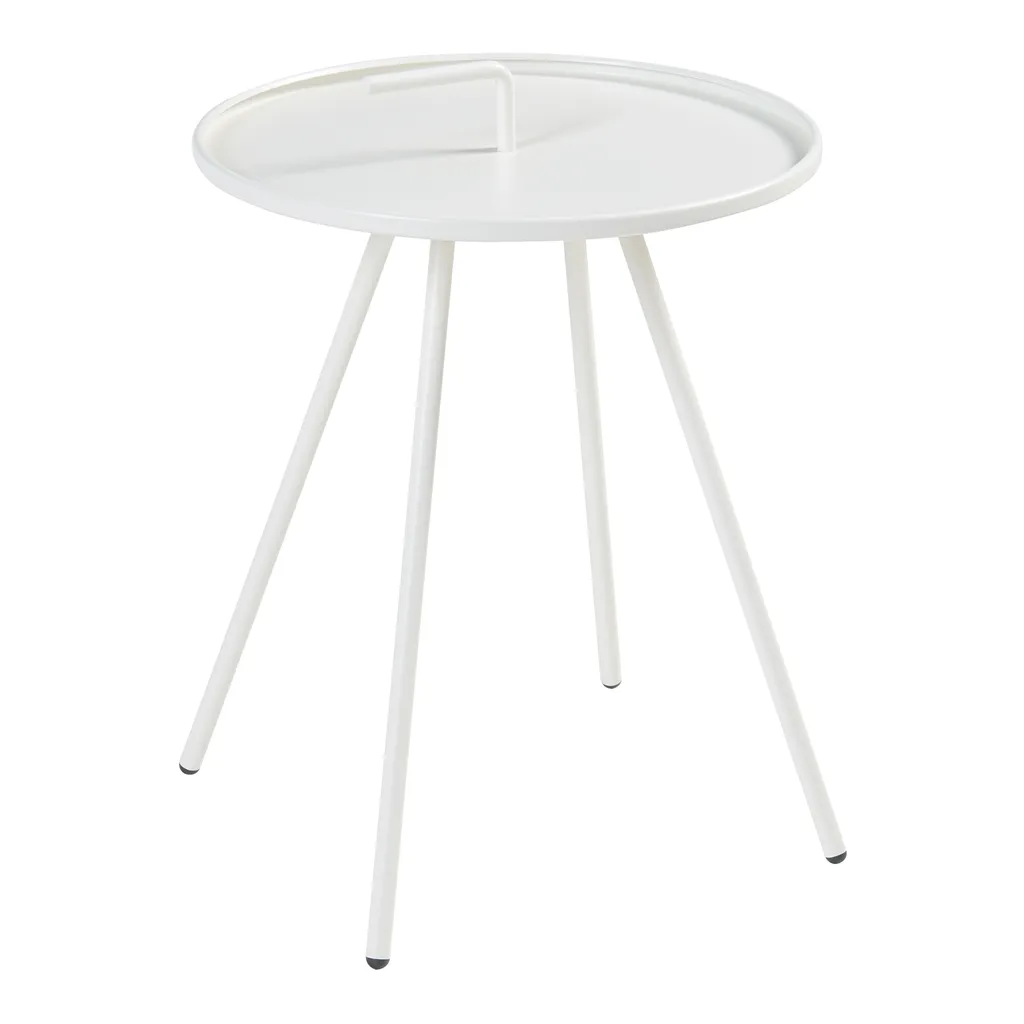 Table de jardin ronde Fosen blanche Ø 42 cm idéale pour petit balcon