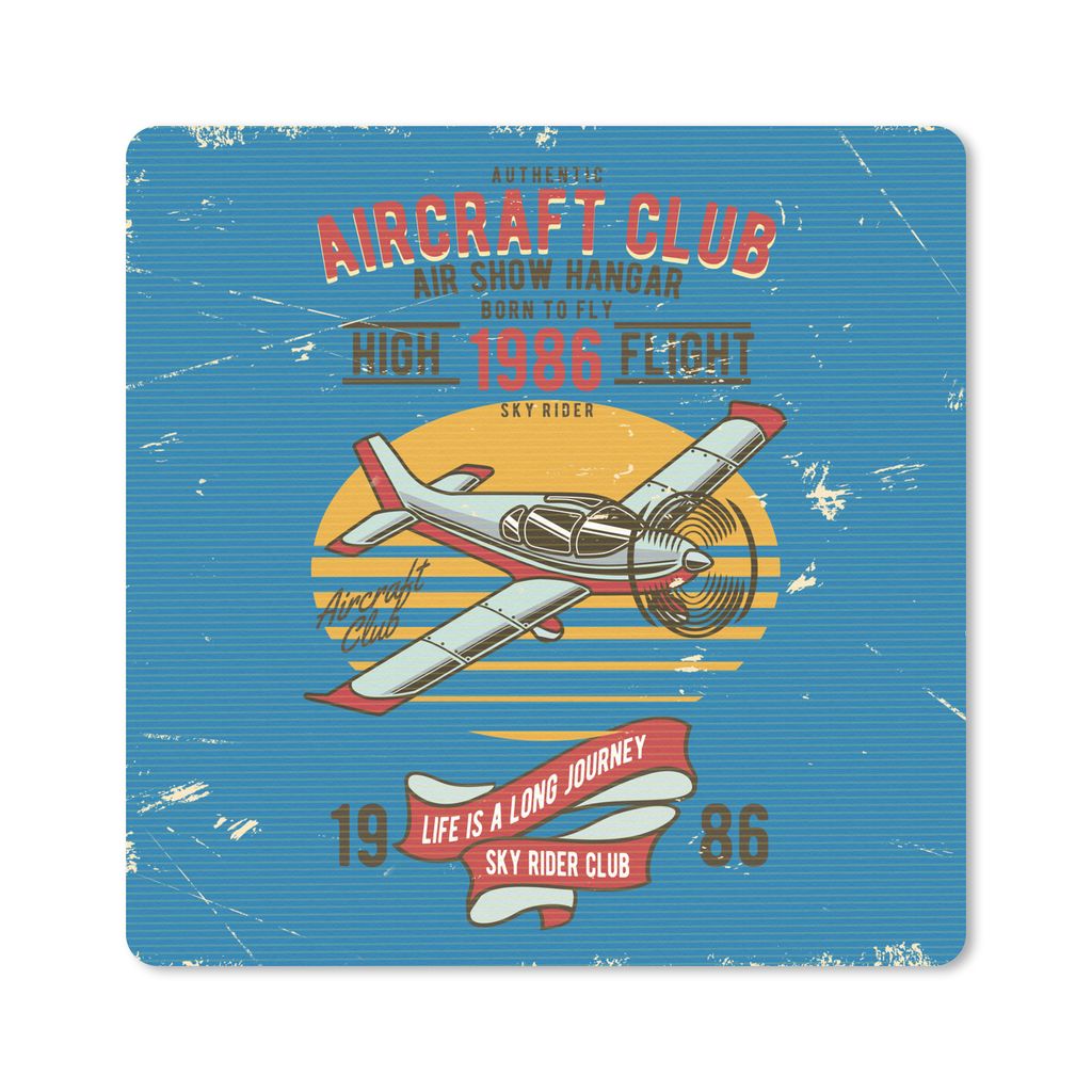 MuchoWow® Mauspad Mousepad Mancave - Flugzeug - Blau - Produktbild 
