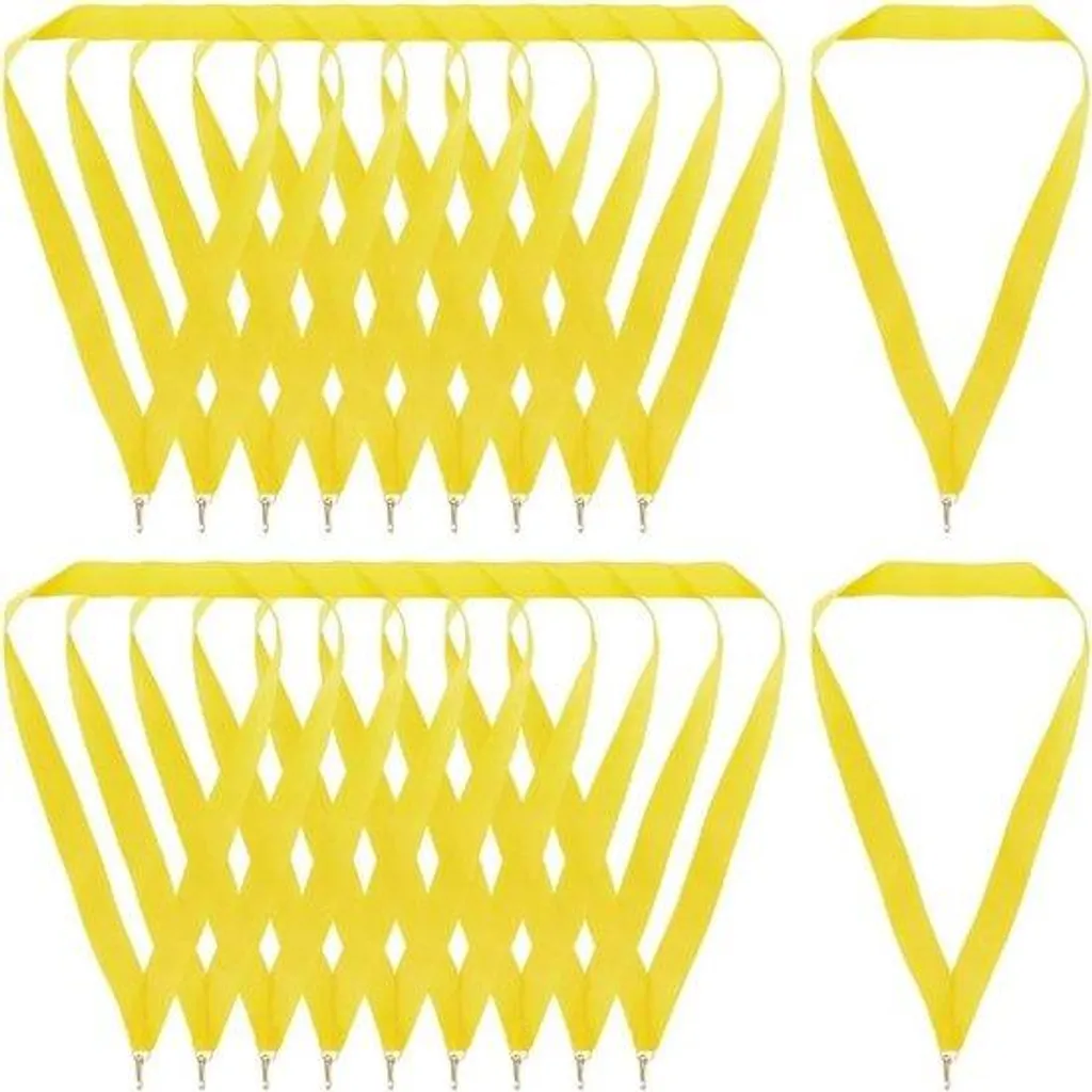 Rubans de médailles jaunes en polyester pour récompenses de groupe sport
