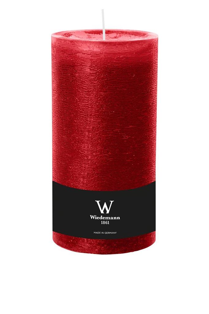 INNA-Glas Votivkerze Aurora, rubinrot, 19cm, Ø 9,8cm, 155h - Germany - Stumpenkerze