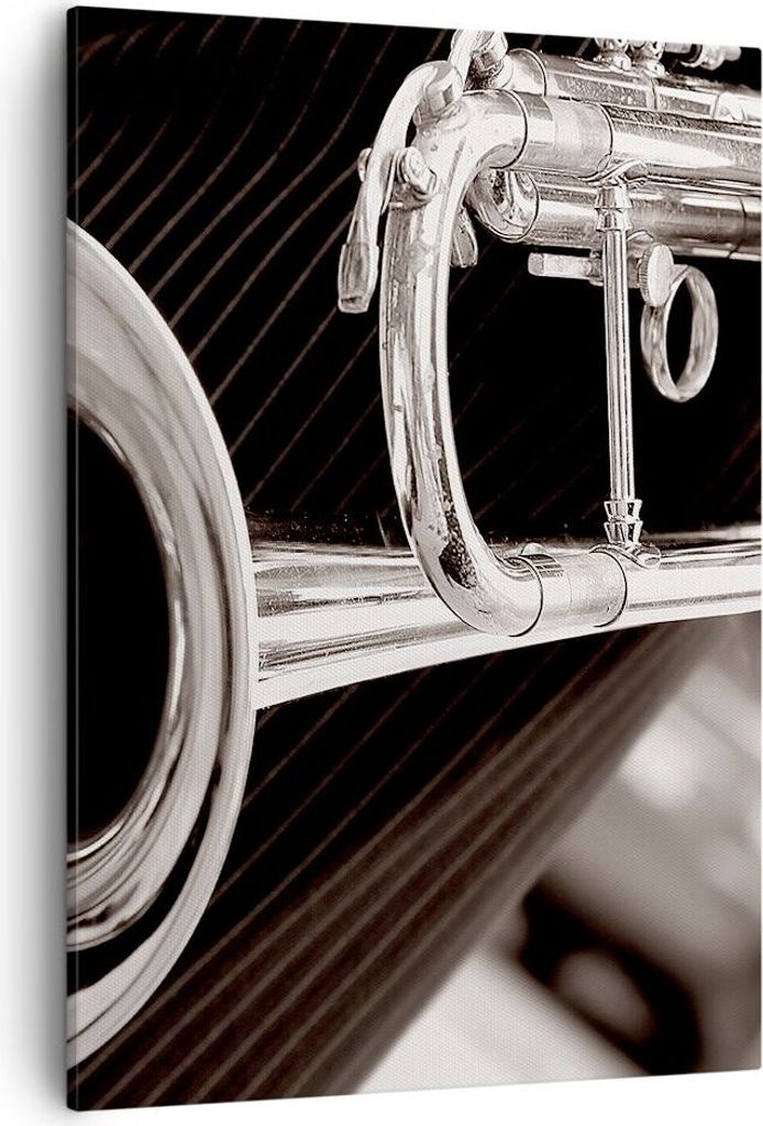 Bild auf Leinwand - Leinwandbild - Einteilig - Musik Trompete Instrument Orchester - 50x70cm - Wand Bild - Wandbilder - Leinwanddruck - Wanddekorat...
