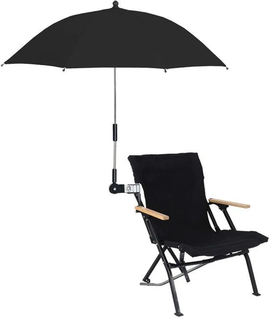 Parasol de plage 81 cm imperméable noir avec fixation pince stable