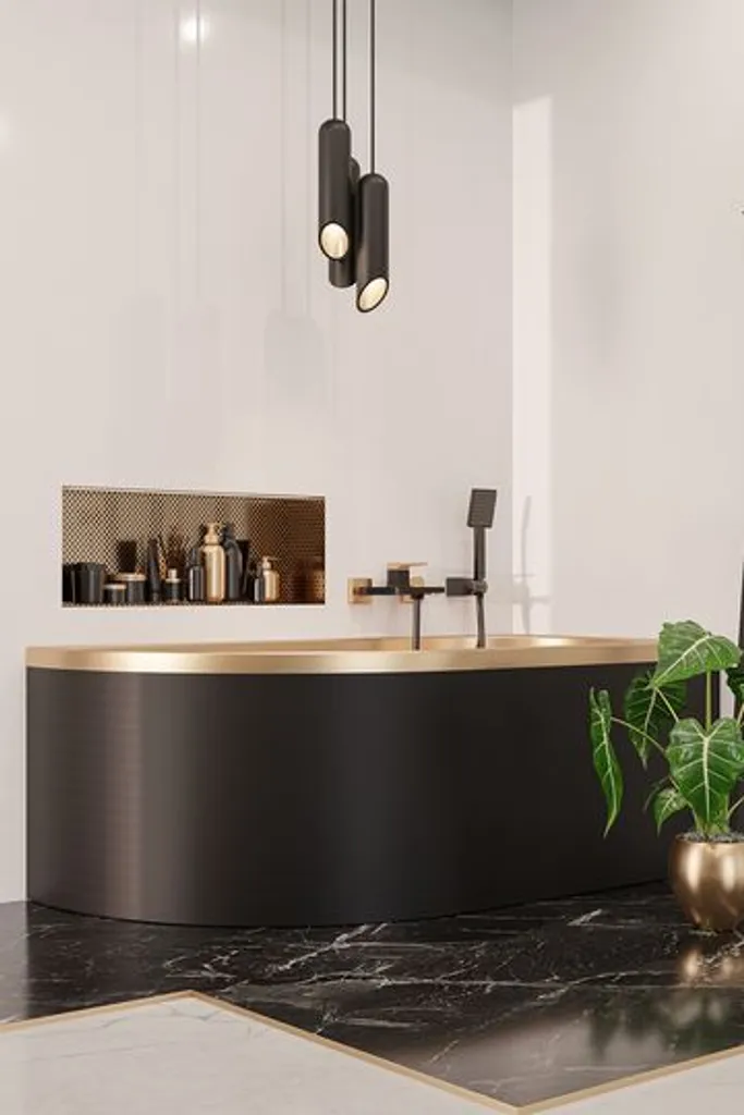 Miscelatore Vasca Oro Rosa e Nero MIDNIGHT - Lusso Made for You - 5