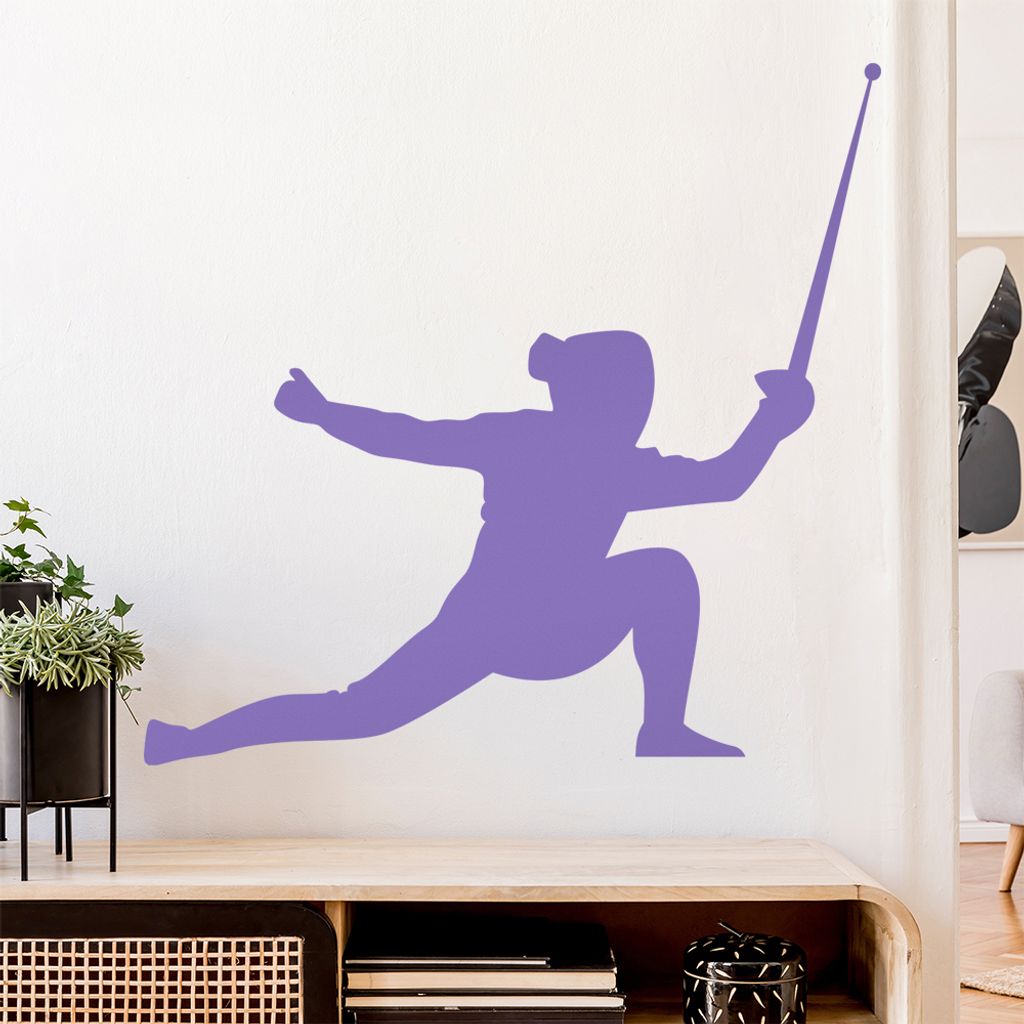 Fechten Degen Fechter Wandtattoo Wandaufkleber Wall Sticker - Dekoration, Küche, Wohnzimmer, Schlafzimmer, Badezimmer