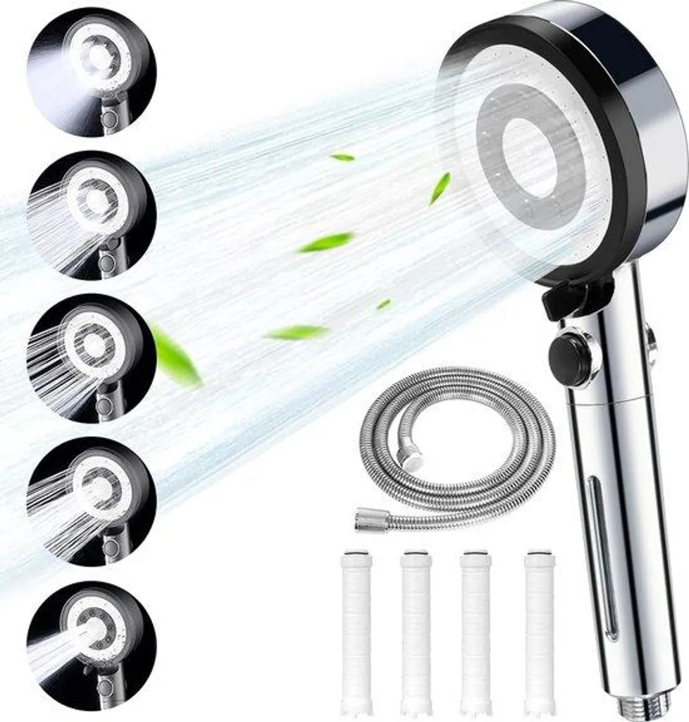 Pommeau de douche filtrant pour eau calcaire haute pression multi-jets