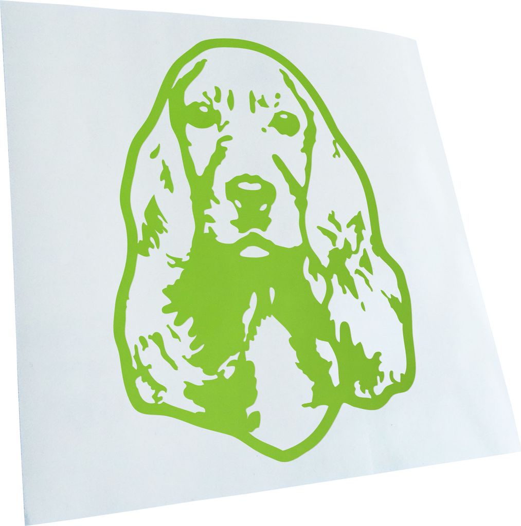 Kiwistar - Autoaufkleber - Cocker spaniel Hund - Lindgrün - 24x17cm - Aufkleber für Auto, Laptop, Fahrrad, LKW, Motorrad mehrfarbig JDM Decal Racing