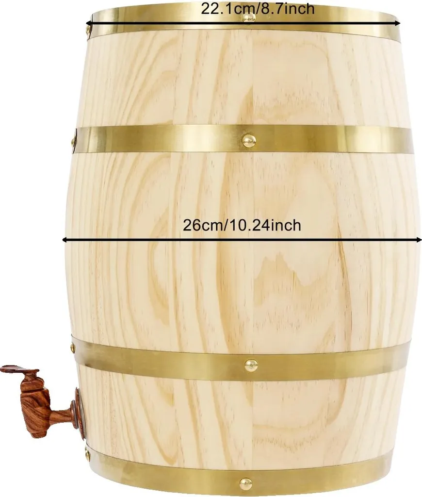 Botte di vino, struttura in legno di pino resistente, design da tavolo, MULTI