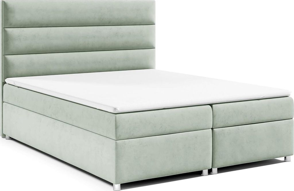 Best for Home Boxspringbett mit Bettkasten Trinity K-1 Bonellfederkern inkl. Topper, mit Lieferung 160x200-Mintgrün