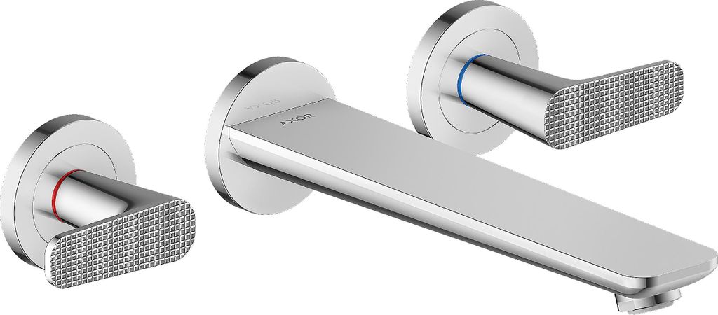 hansgrohe AXOR Citterio C 3-Loch Wannenarmatur Unterputzmodell für Wandmontage, Cubic cut, 49483000