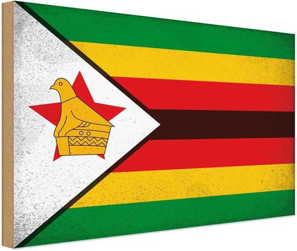 vianmo Holzschild 30x40 cm Simbabwe Zimbabwe Flagge Geburtstag Feiern Party