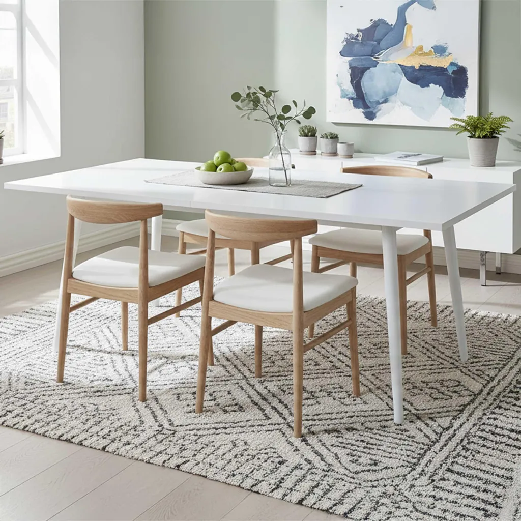 Table de salle à manger Rinus 200cm blanc - Design moderne épuré - 2