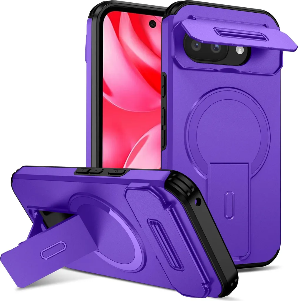 Custodia Professionale Pixel 9A Viola: Blindata con Anello Magnetico